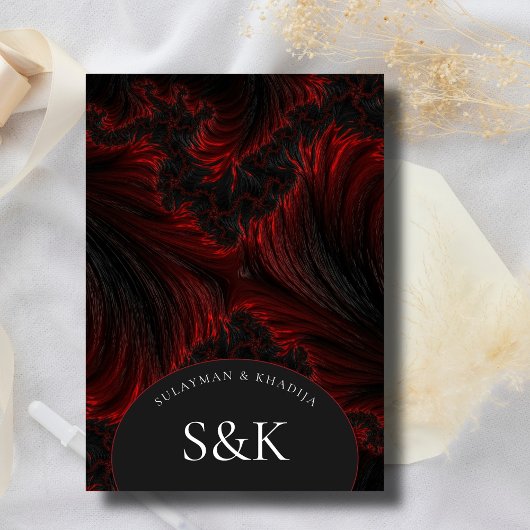 Maroon Minimale Elegante B&W Moslim Islamitische M Kaart