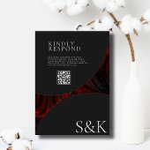Maroon Minimale Elegante B&W QR Code Islamitische  Kaart