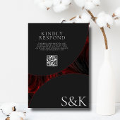 Maroon Minimale Elegante B&W QR Code Islamitische  Kaart