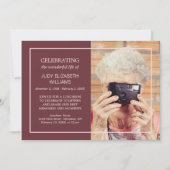 Maroon Minimale feestdag | Aangepaste foto Kaart (Voorkant)