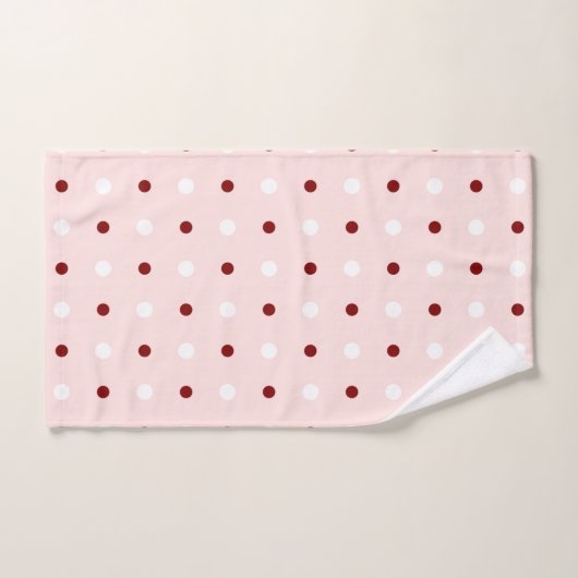 Maroon, mistig Roos en witte stippen Bad Handdoek (Handdoek)