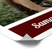 Maroon Modern Block Photo Afstuderen Poster (Hoek)