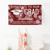 Maroon Modern Bubbles Congrats Afstudeerder Afstud Spandoek (Insitu)