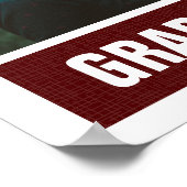 Maroon Modern Textured Photo Afstuderen Poster (Hoek)