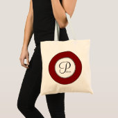 Maroon Monogram Je aangepaste naam toevoegen Tote Bag (Voorkant (product))