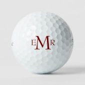 Maroon Monogram Titleist VI golfballen (Voorkant)