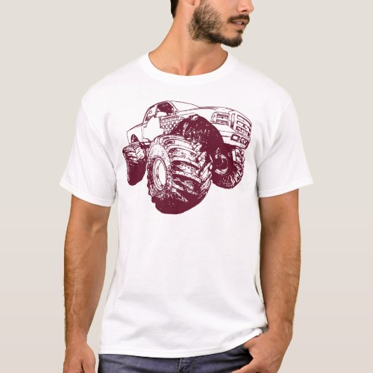 Maroon Monster Truck T-shirt (Voorkant)