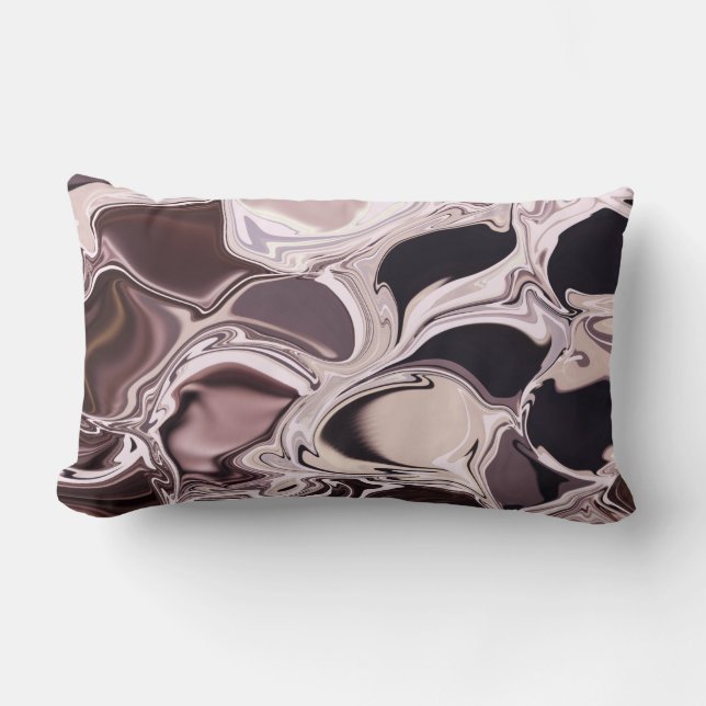 Maroon Moving Colors Marble Browns en Tans Kussen (Voorkant)