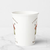 Maroon Mushroom Butterfly Theme Baby shower Papieren Bekers (Rechts)