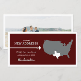 Maroon nieuwe staat, nieuw adres! Texas verplaatse