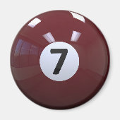 Maroon No. 7 Biljard Pool Ball Magneet (Voorkant)