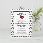 Maroon Oh Baby! Chevron Made in Texas Shower Kaart (Staand voorkant)