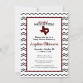 Maroon Oh Baby! Chevron Made in Texas Shower Kaart (Voorkant)