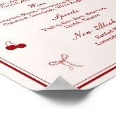 Maroon Opera Wedding Bar Drinks Menu Poster (Hoek)