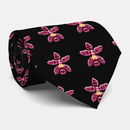 Maroon Orchid Blossom Stropdas (Opgerold)