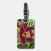 Maroon Orchids I Beauful Red Floral Bagagelabel (Voorkant verticaal)