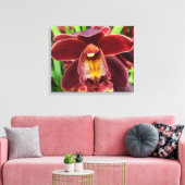 Maroon Orchids I Beauful Red Floral Canvas Afdruk (Insitu (Woonkamer))