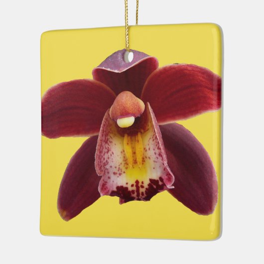 Maroon Orchids I Beauful Red Floral Keramisch Ornament (Links)
