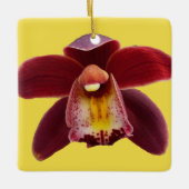 Maroon Orchids I Beauful Red Floral Keramisch Ornament (Voorkant)