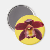 Maroon Orchids I Beauful Red Floral Magneet (Voorkant / Achterkant)