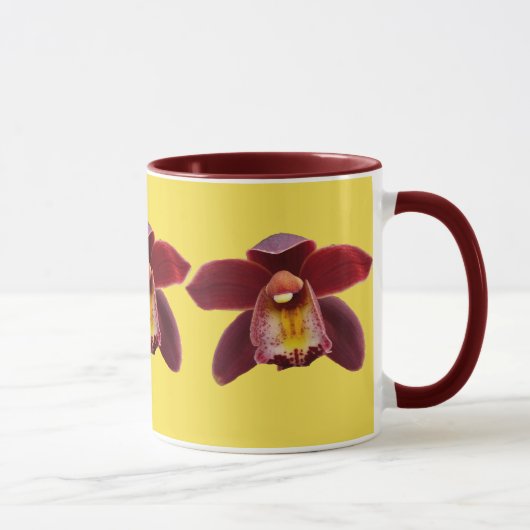 Maroon Orchids I Beauful Red Floral Mok (Rechts)