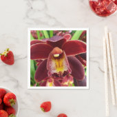 Maroon Orchids I Beauful Red Floral Servetten (Insitu)