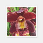 Maroon Orchids I Beauful Red Floral Servetten (Voorkant)