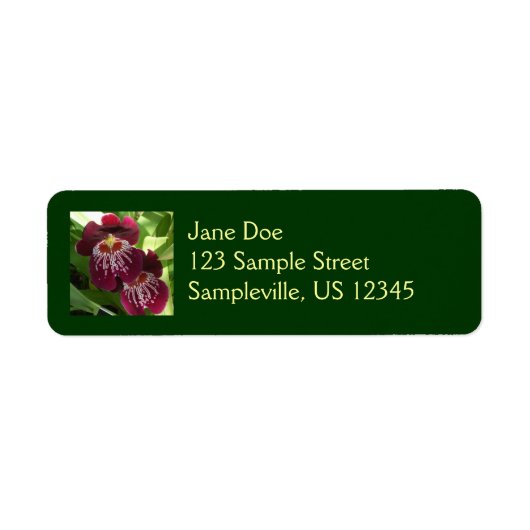 Maroon Orchids II Elegant Floral Etiket (Voorkant)