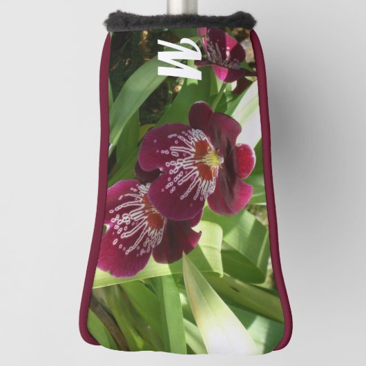 Maroon Orchids II Elegant Floral Golfheadcover (Draai 90)