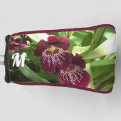Maroon Orchids II Elegant Floral Golfheadcover (Voorkant)