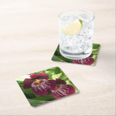 Maroon Orchids II Elegant Floral Kartonnen Onderzetters (Insitu)