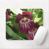 Maroon Orchids II Elegant Floral Muismat (Met muis)