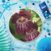 Maroon Orchids II Elegant Floral Papieren Bordje (Feest)