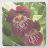 Maroon Orchids II Elegant Floral Stenen Onderzetter (Voorkant)