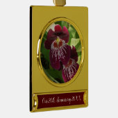 Maroon Orchids II Elegant Floral Verguld Banner Ornament (Rechts)