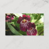 Maroon Orchids II Elegant Floral Visitekaartje (Achterkant)