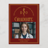 Maroon Osteopathic Medical School Afstuderen Foto Aankondigingskaart (Voorkant)