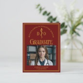Maroon Osteopathic Medical School Afstuderen Foto Aankondigingskaart (Staand voorkant)