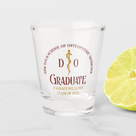 Maroon Osteopathic Medical School Afstuderen Shot Glas