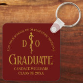 Maroon Osteopathic Medical School Afstuderen Sleutelhanger (Achterkant)