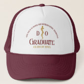 Maroon Osteopathic Medical School Afstuderen Trucker Pet (Voorkant)