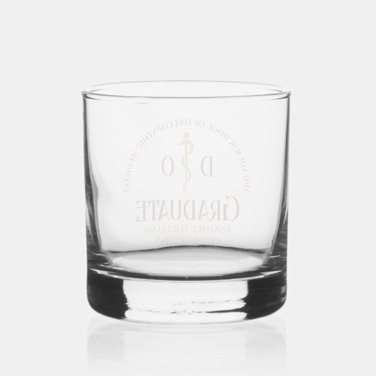 Maroon Osteopathic Medical School Afstuderen Whisky Glas (Achterkant)