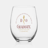 Maroon Osteopathic Medical School Afstuderen Wijnglas Zonder Voet (Voorkant)