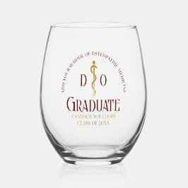 Maroon Osteopathic Medical School Afstuderen Wijnglas Zonder Voet