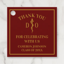 Maroon Osteopathic Medical School Graduation Party Bedankjes Labels