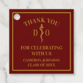 Maroon Osteopathic Medical School Graduation Party Bedankjes Labels (Voorkant)