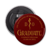 Maroon Osteopathic Medical School Graduation Party Button Flesopener (Voorkant)