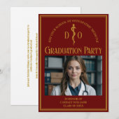 Maroon Osteopathic Medical School Graduation Party Kaart (Voorkant / Achterkant)