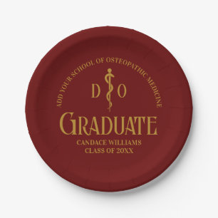 Maroon Osteopathic Medical School Graduation Party Papieren Bordje