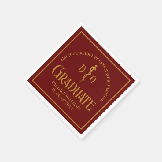 Maroon Osteopathic Medical School Graduation Party Servet (Hoek)